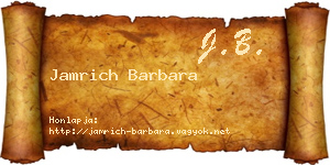 Jamrich Barbara névjegykártya